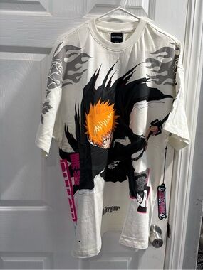 Anime Graphic Men’s LARGE Tee with Orange Character Print -Civil Regime